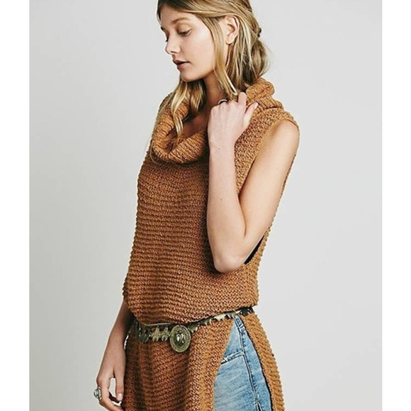 Free People Brown Cowl Neck Sweater Dress - Picture 3 of 15